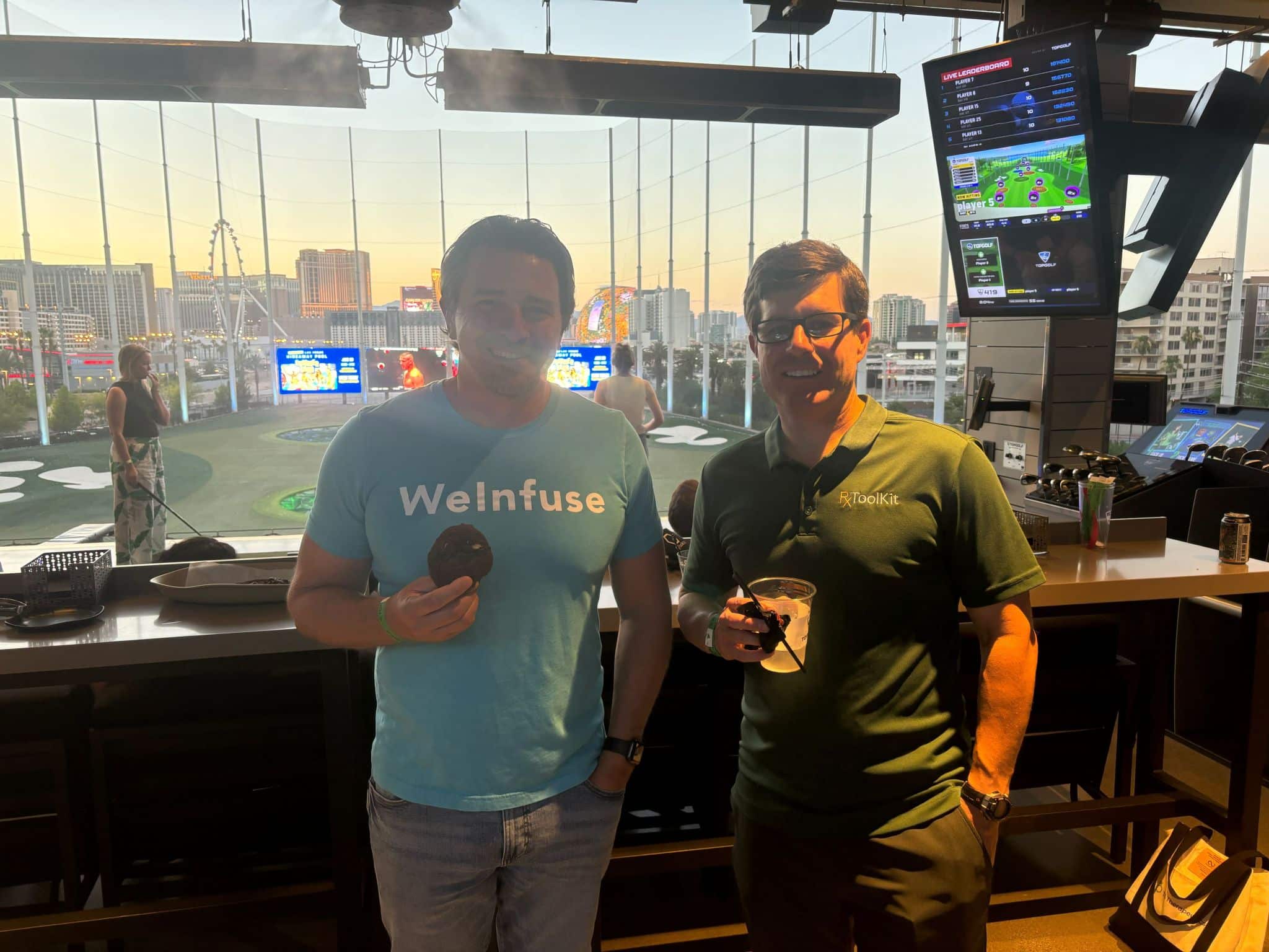 Topgolf event (WeInfuse + RxToolKit + SamaCare) at 2024 NICA - Bryan and Reece